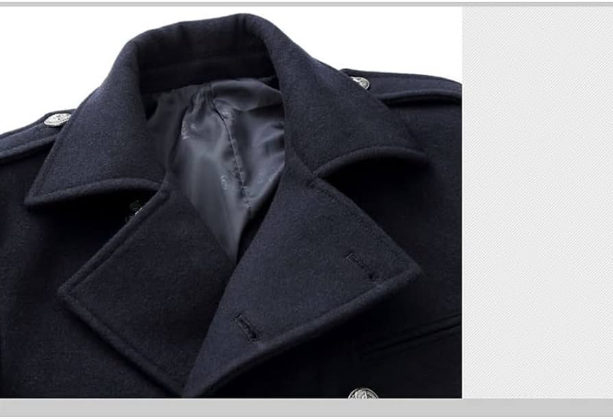 Amazon.co.jp: n/a ネイビー ブルー ウール コート ビジネス